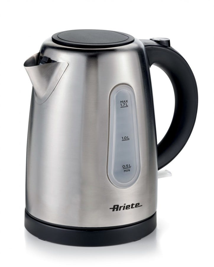 Ariete 2847 Stainless Electric Water Kettle, 1.7 Liter, 2000 Watt - Silver