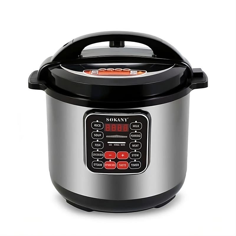Sokany Sk-2403 Pressure Cooker, 9 Liter, 1200 Watt - Black Gray