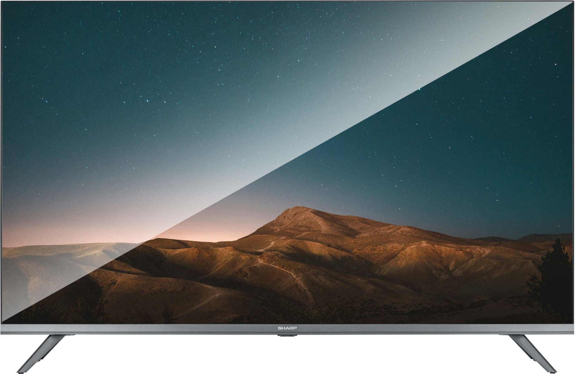 Sharp 2T-C43Fg6Ex Smart Tv, 43 Inches, LED, FHD, Built-In Receiver - Silver Black