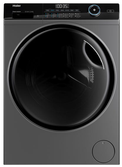 Haier HW90-B14959S6TU1 Automatic Washing Machine, 9 kg, Inverter, Direct Drive Motor - Silver