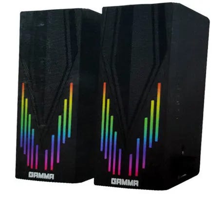 Gamma Gt-318 Computer Speakers, 6 Watt, Rgb Light - Black