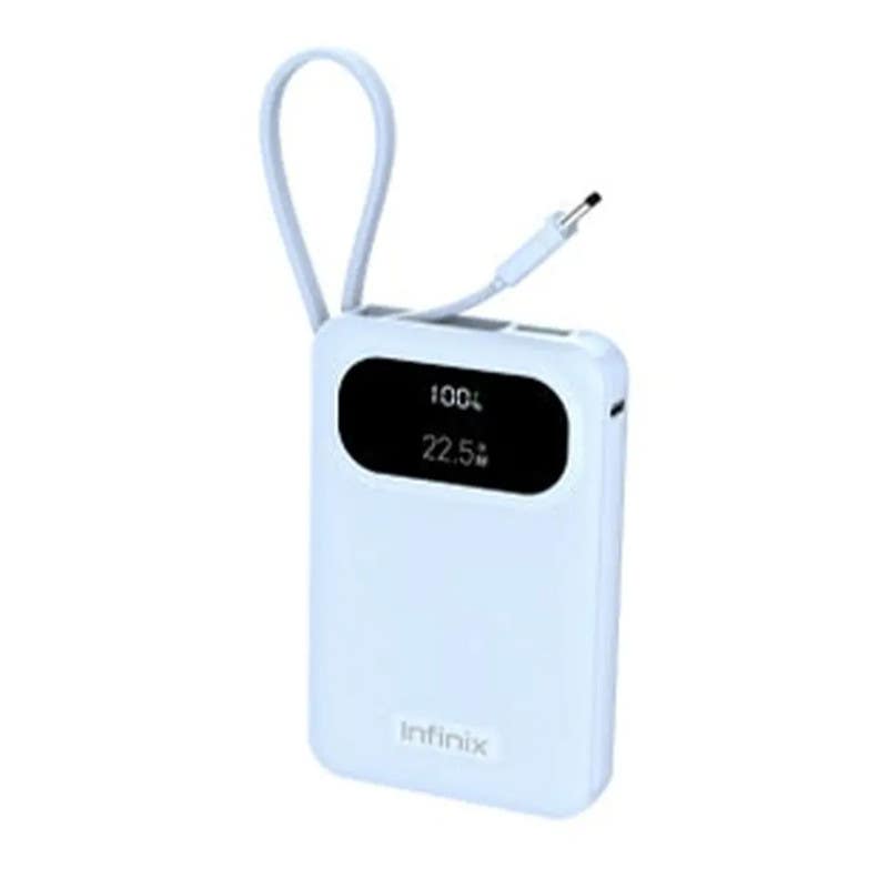 Infinix Power Bank, 10000 mAh, 22.5W Cable, XP10 Pro - Blue