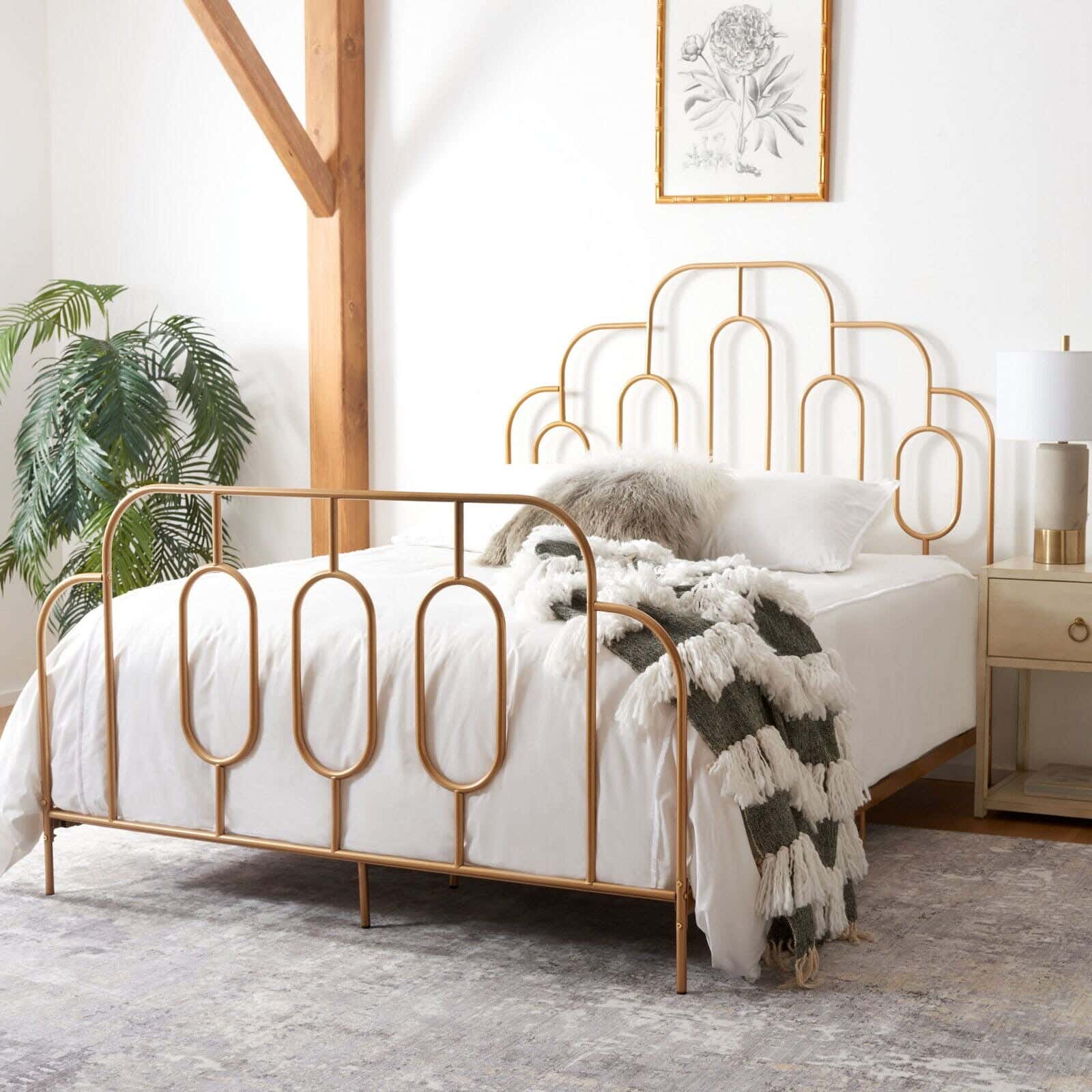 Steel Bed, 160×200 - Gold