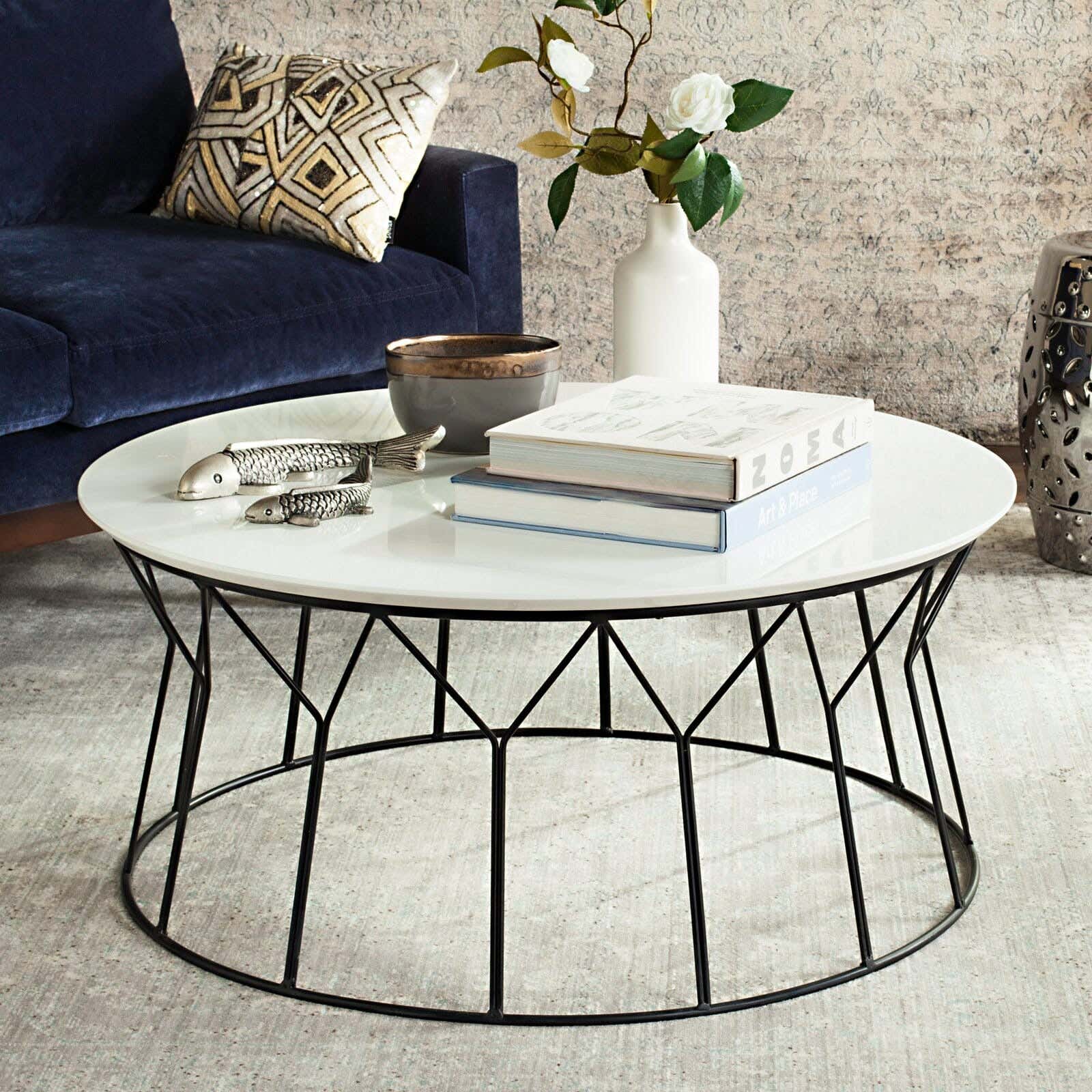 Steel Center Table, 45× 80 cm - Black