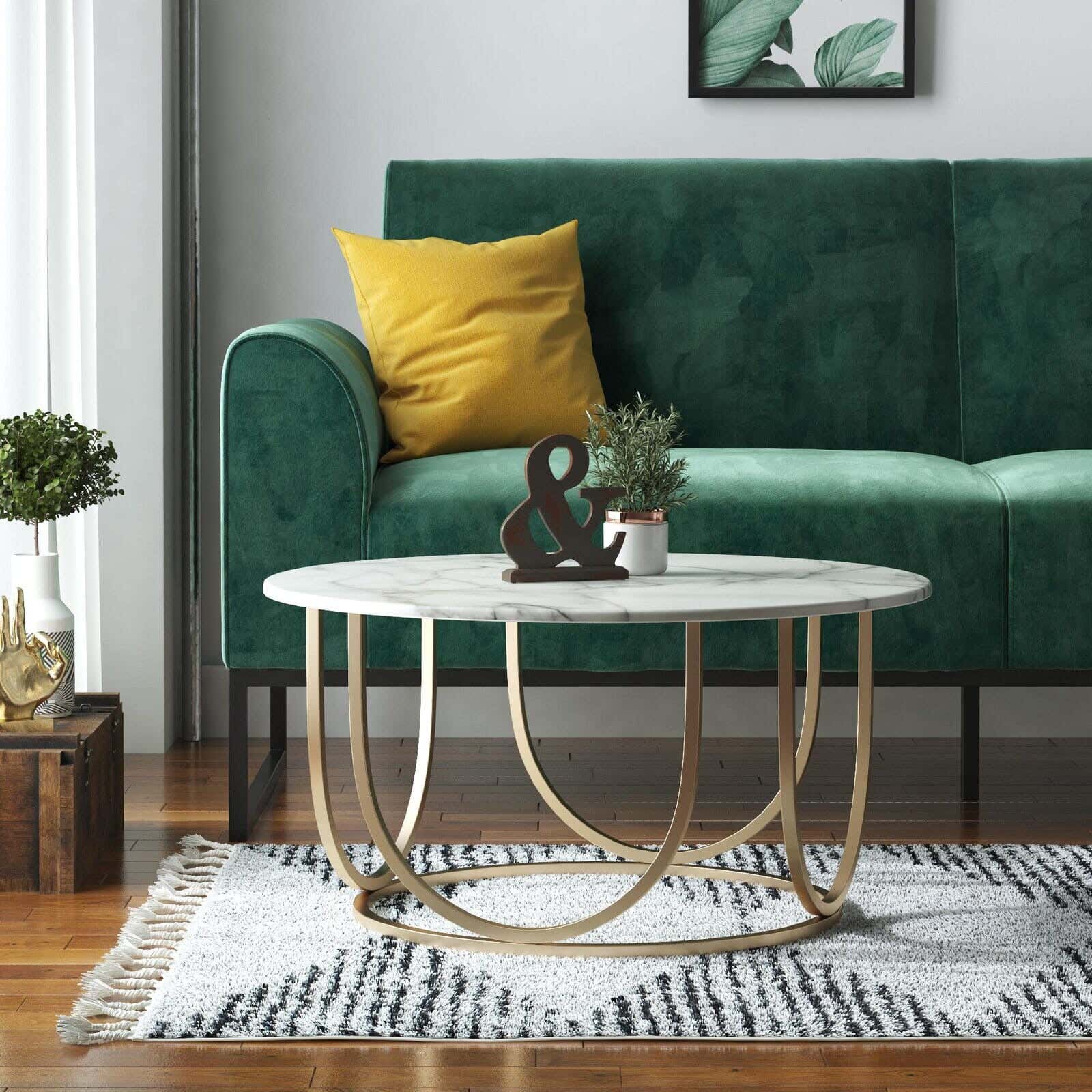 Steel Center Table, 45× 80 cm - Gold