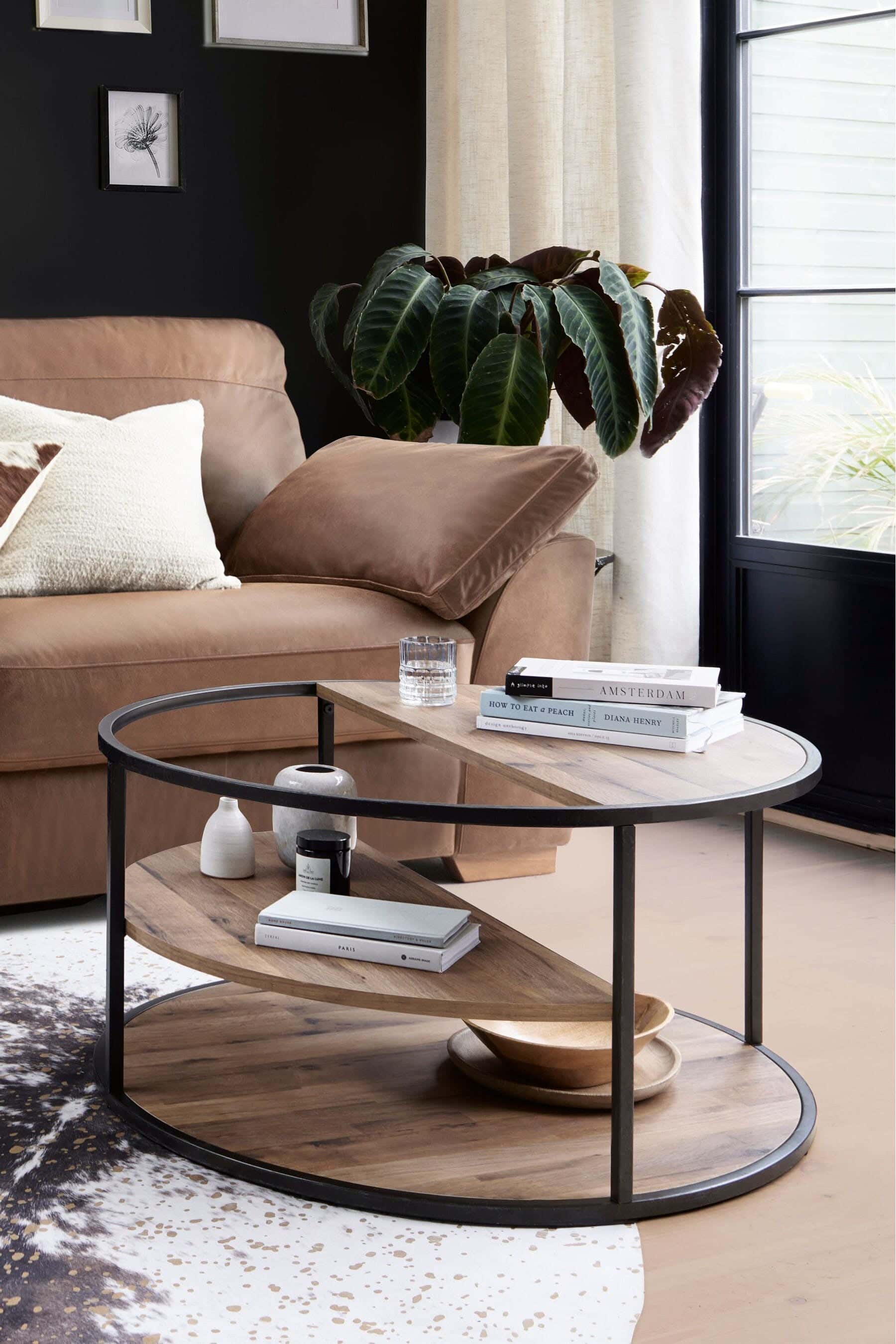 Steel Center Table, 45× 80 cm - Black