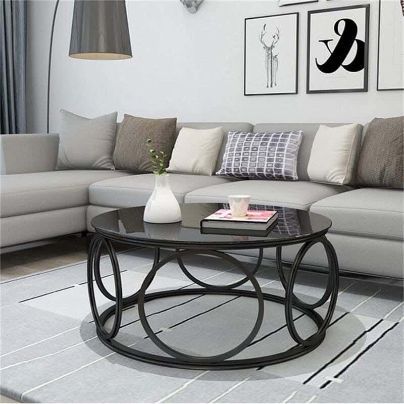 Steel Center Table, 45× 80 cm - Black