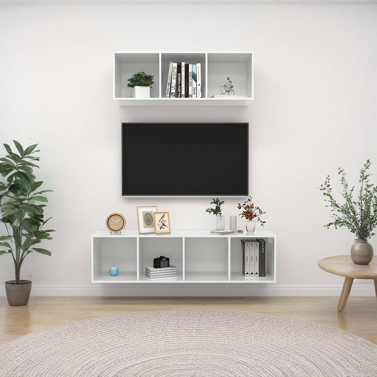 MDF Wooden Tv Table, 35 × 105 × 28 Cm, Melamine Surface - White