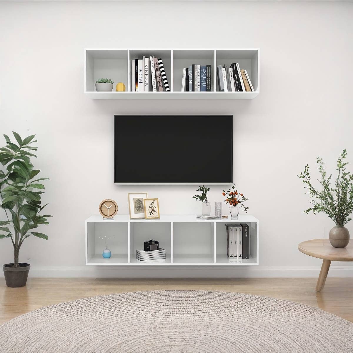 MDF Wooden Tv Table, 35 × 140 × 28 Cm, Melamine Surface - White