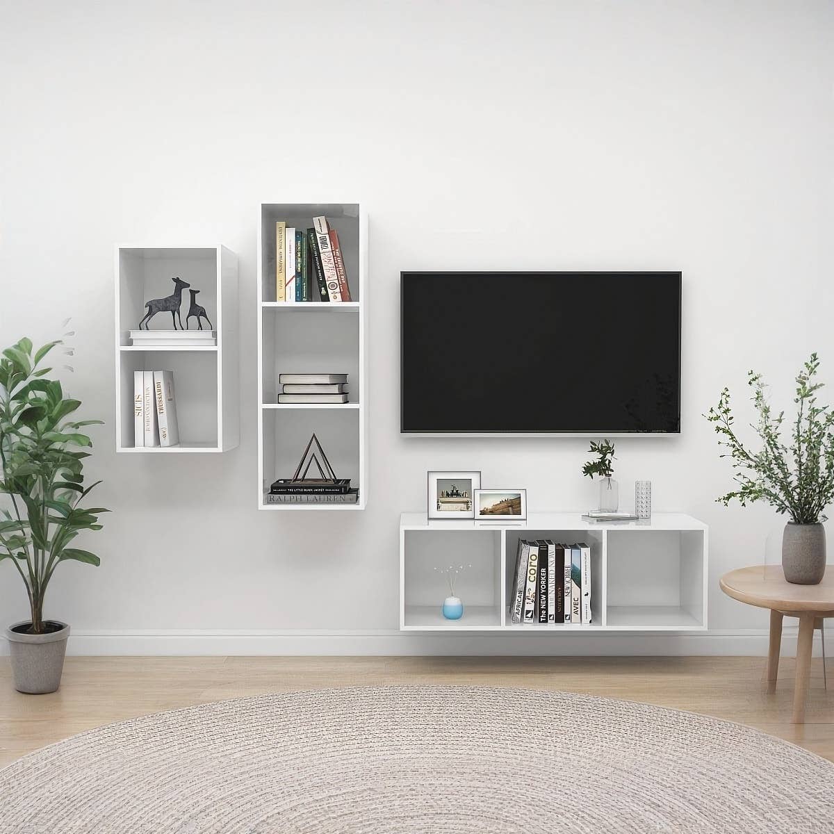 MDF Wooden Tv Table, 70 × 35 × 28 Cm, Melamine Surface - White