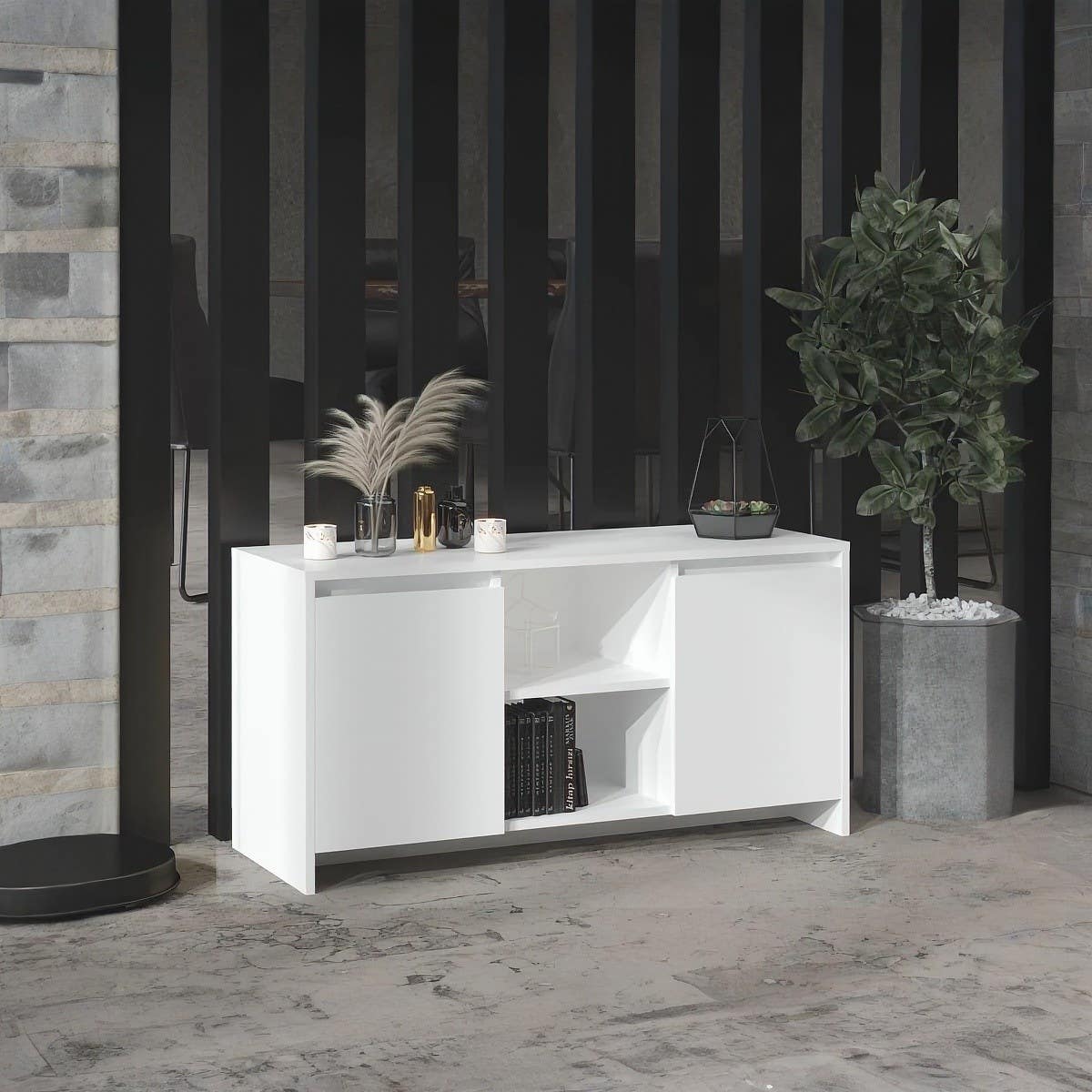 MDF Wooden Tv Table, 50 × 100 × 30 Cm, Melamine Surface - White