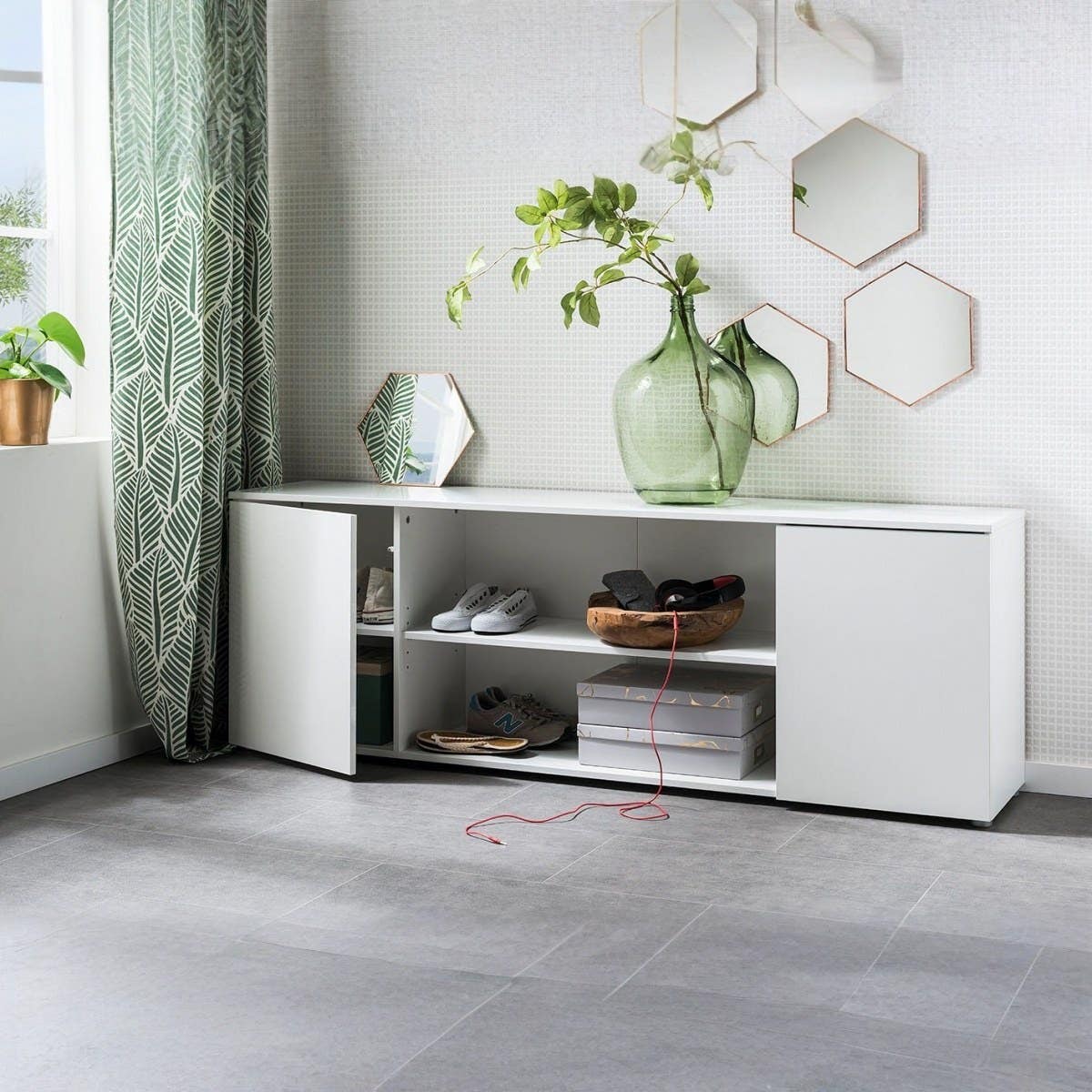 MDF Wooden Tv Table, 50 × 150 × 30 Cm, Melamine Surface - White