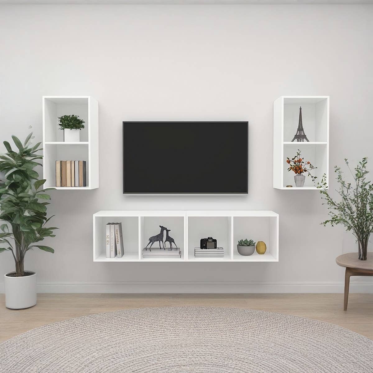 MDF Wooden Tv Table, 70 × 35 × 28 Cm, Melamine Surface - White