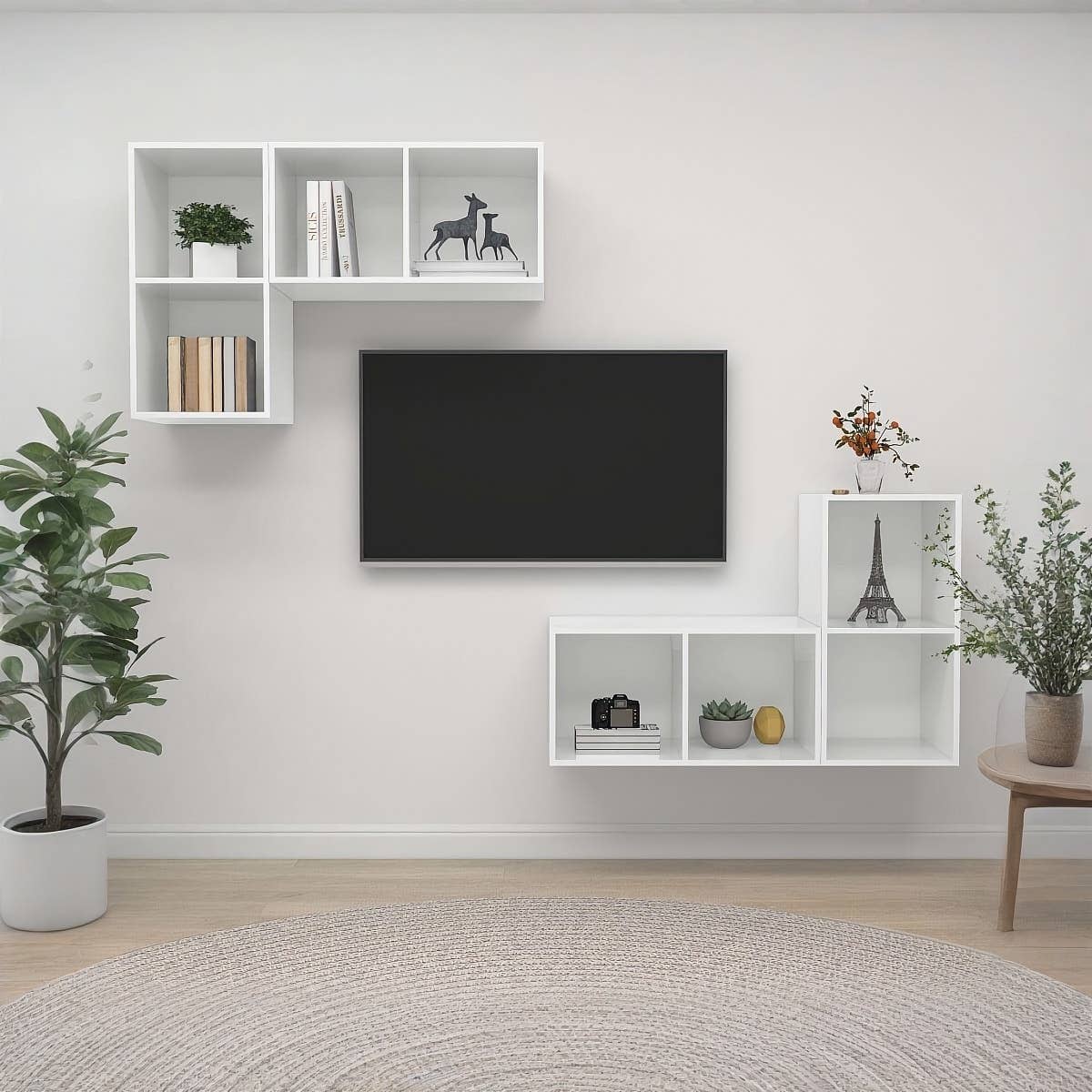 MDF Wooden Tv Table, 70 × 35 × 28 Cm, Melamine Surface - White