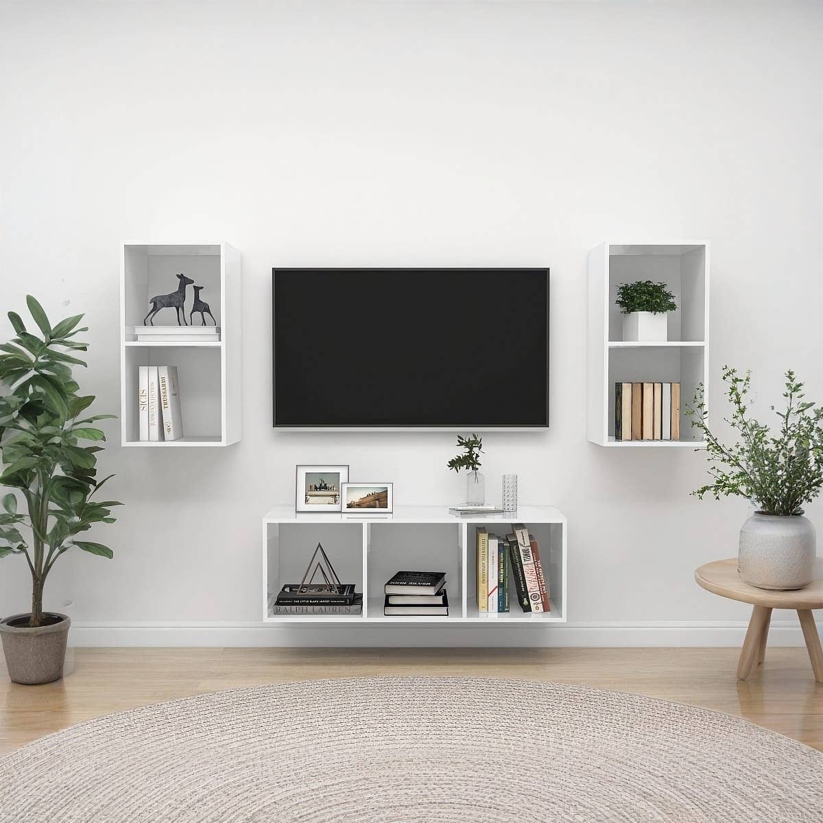 MDF Wooden Tv Table, 70 × 35 × 28 Cm, Melamine Surface - White