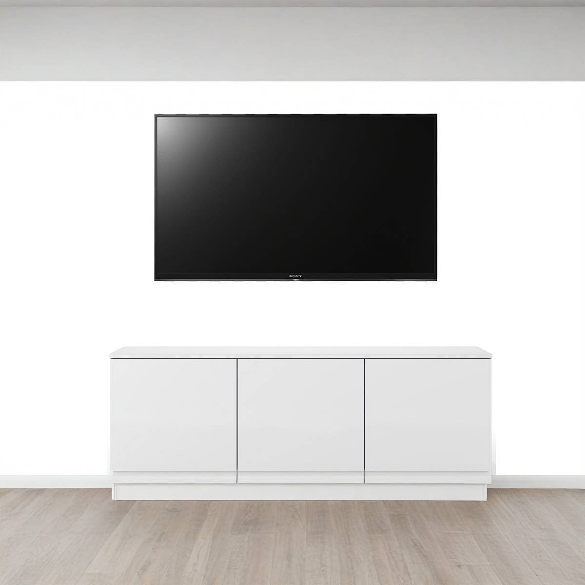 MDF Wooden Tv Table, 40 × 121 × 30 Cm, Melamine Surface - White