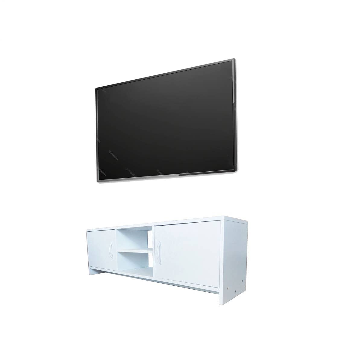 MDF Wooden Tv Table, 40 × 120 × 30 Cm, Melamine Surface - White