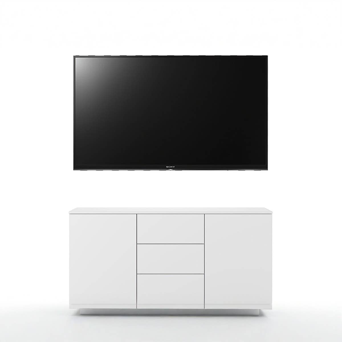 MDF Wooden Tv Table, 60 × 121 × 34 Cm, Melamine Surface - White