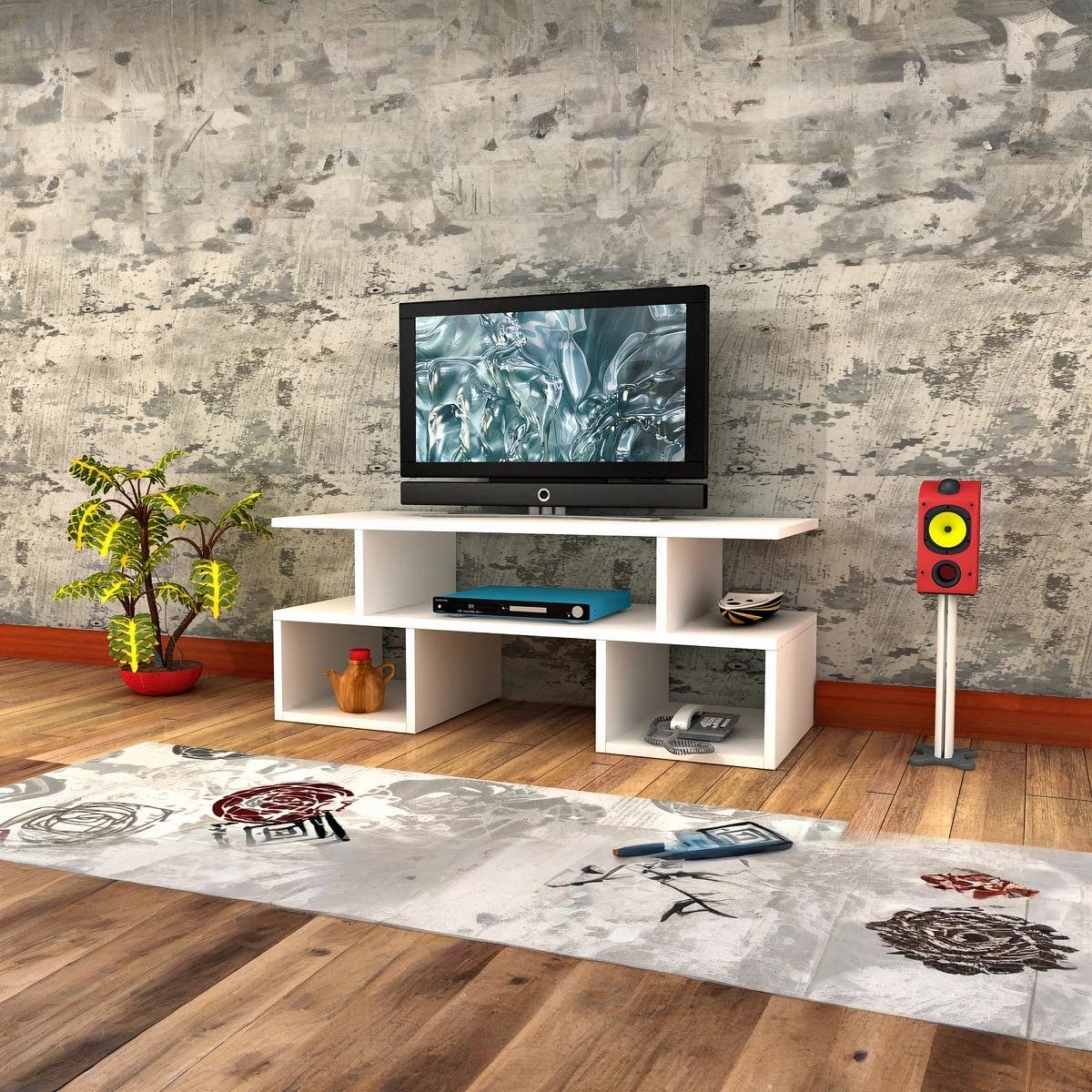 MDF Wooden Tv Table, 40×100×30 Cm - White