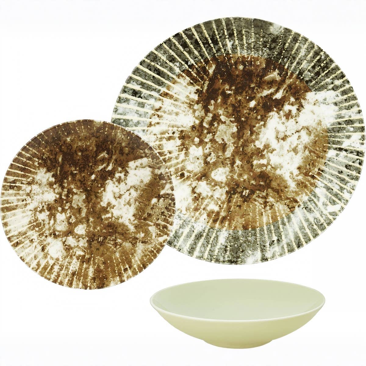 Lotus Porcelain Dinner Set, 18 Pieces - Multicolor