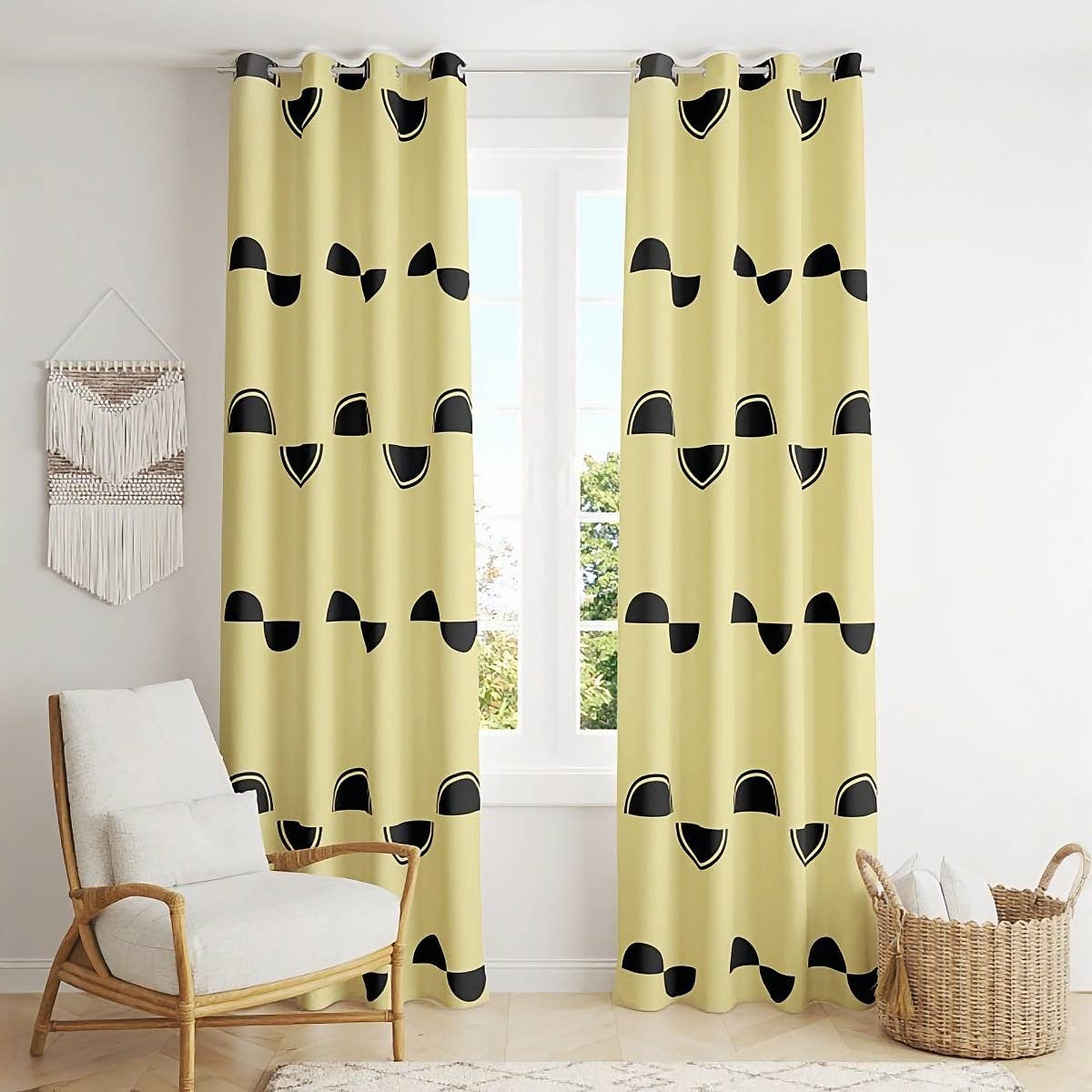 Velvet Curtain, 2 Pieces, 270×145 cm - Multicolor