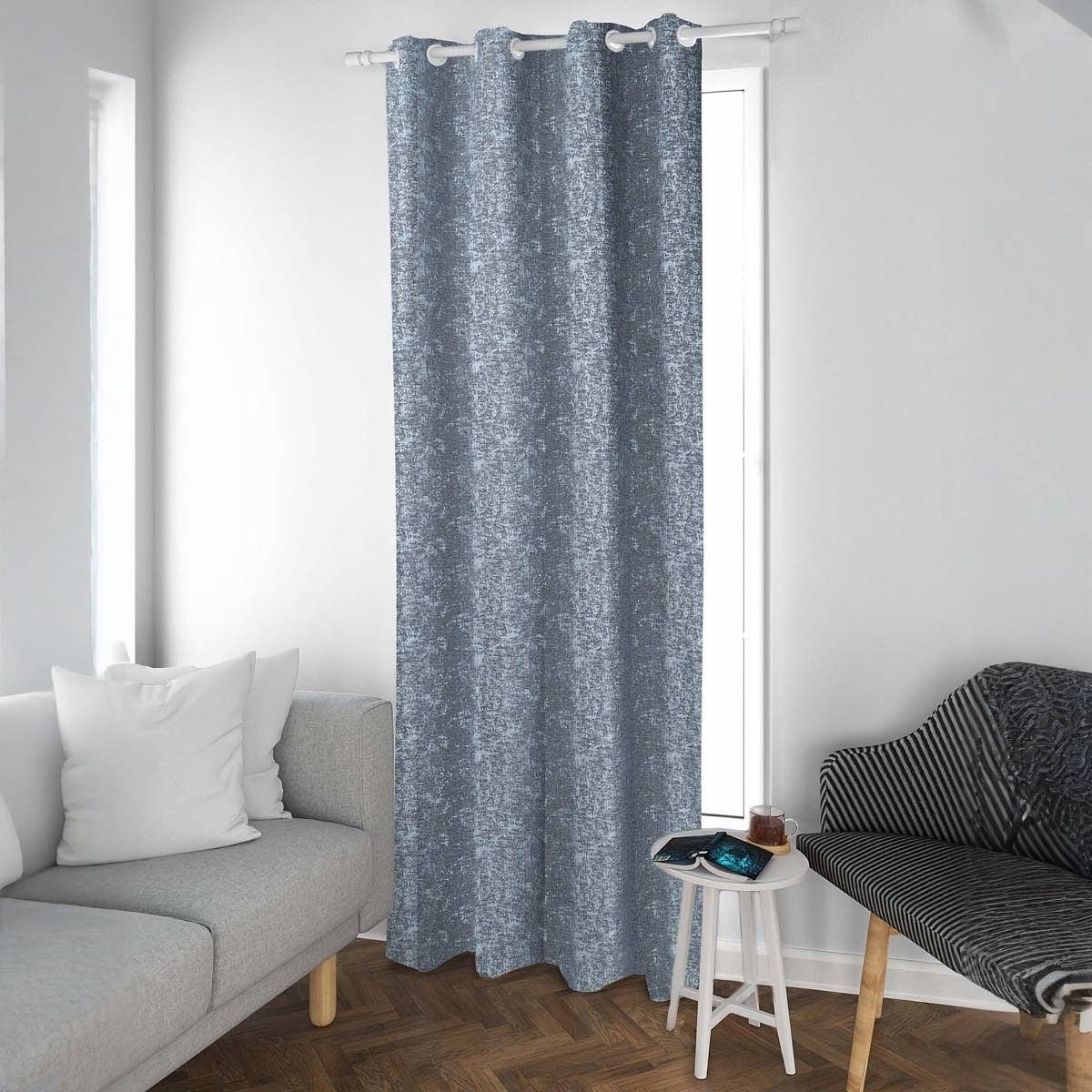 Nageh Tex Linen Chanelia Curtain With Rings, 250×135 cm - Multicolor ( 1 piece )