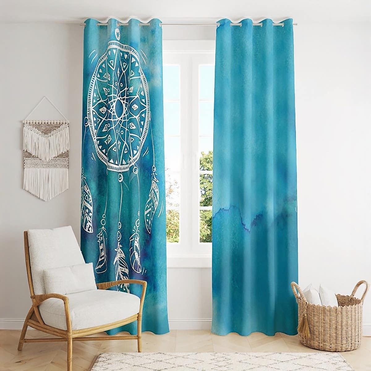Velvet Curtain, 2 Pieces, 270×145 cm - Multicolor
