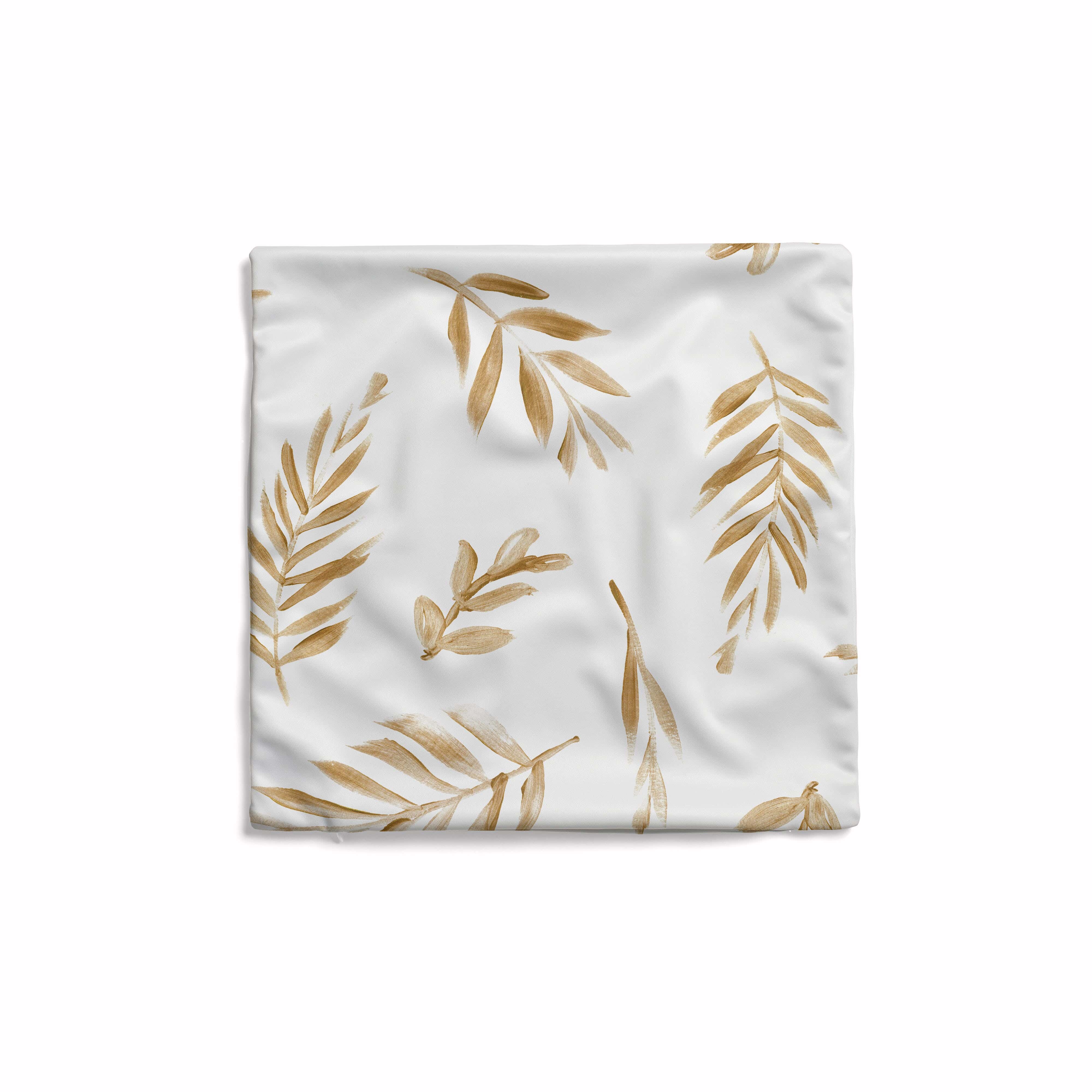 Cotton Cushion , 40×40 cm - Gold White