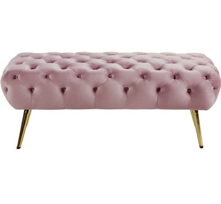 Beech Puff Chair, Velvet Lined, 48×40×100 cm - Rose