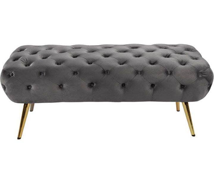 Beech Puff Chair, Velvet Lined, 48×40×100 cm - Grey