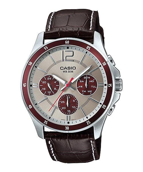 Casio MTP-1374L-7A1VDF Analog Casual Watch for Men, Leather Band - Brown