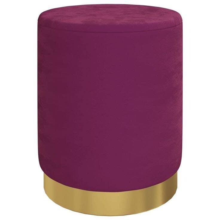 Velvet Puff Chair, 40×40×48 cm - Purple