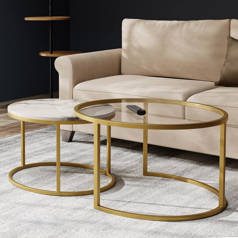 Metal Side Table, 45×70 Cm - Gold