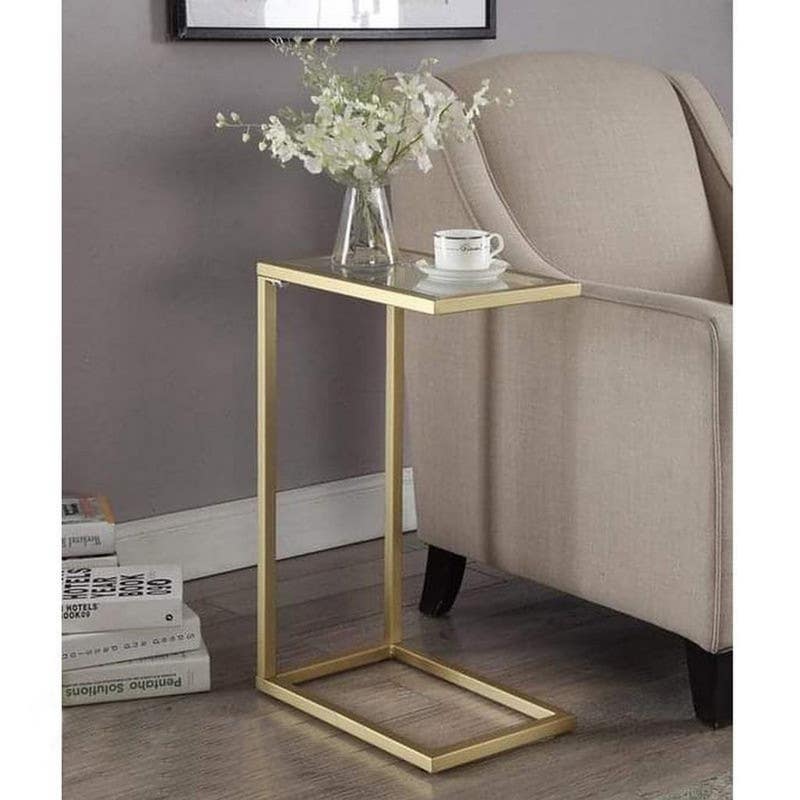 Metal Side Table, 65×25×35 Cm - Gold