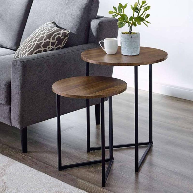 Metal Side Table, 40×60 Cm - Black