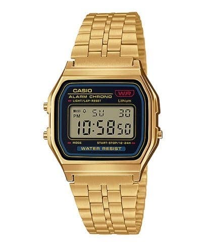 Casio A159WGEA-1DF Digital Dress Watch for Women, Stainless Steel Band - Gold