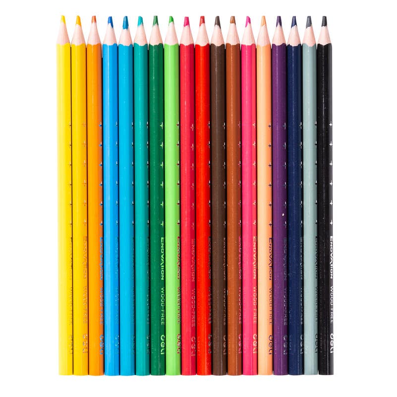 Deli C113-18 Wooden Color Drawing Sketching Pencil Set, Multicolor