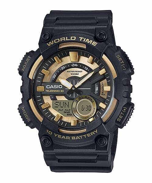 Casio AEQ-110BW-9AVDF Analog-Digital Sport Watch for Men, Resin Band - Black