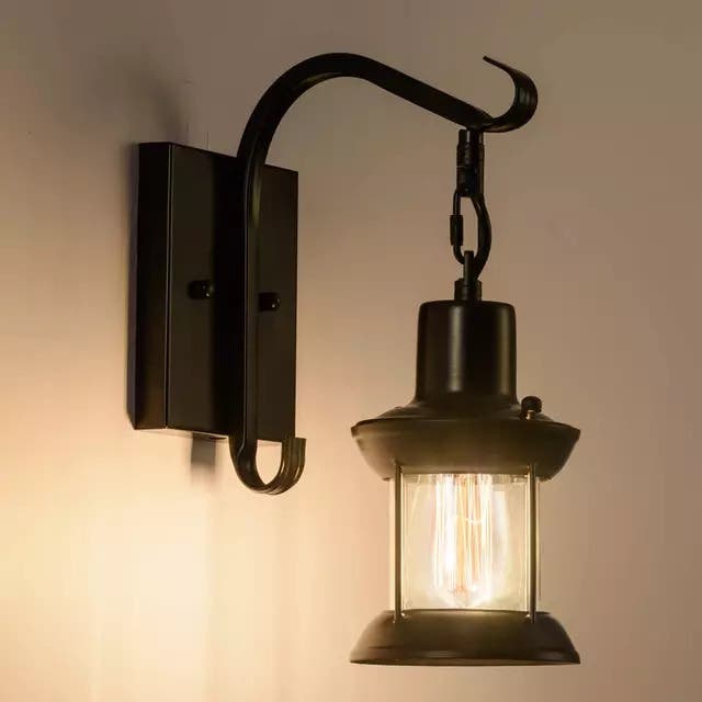 Wall Light Hanging, 1 Lamp, 35×15 cm - Black