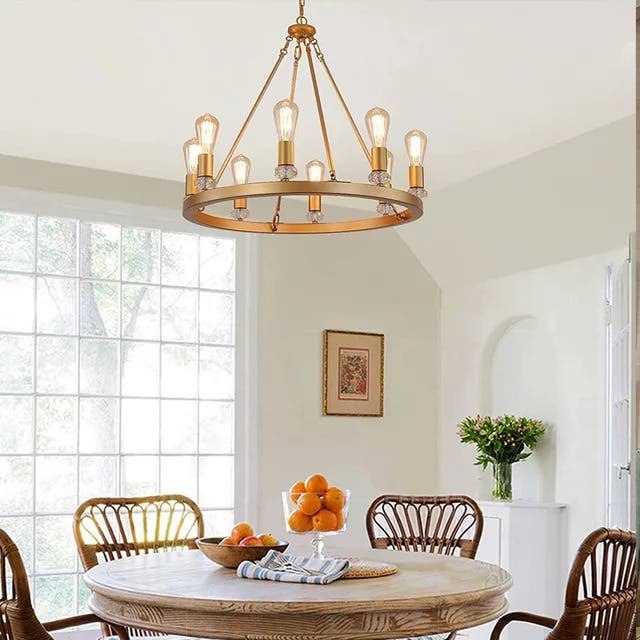 Ceiling Chandelier, 8 Lamps, 45×60 cm - Gold