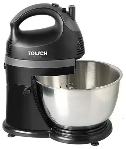 Touch El Zenouki Stand Mixer, 600 Watt, 4 Liter, 40509 - Silver Black
