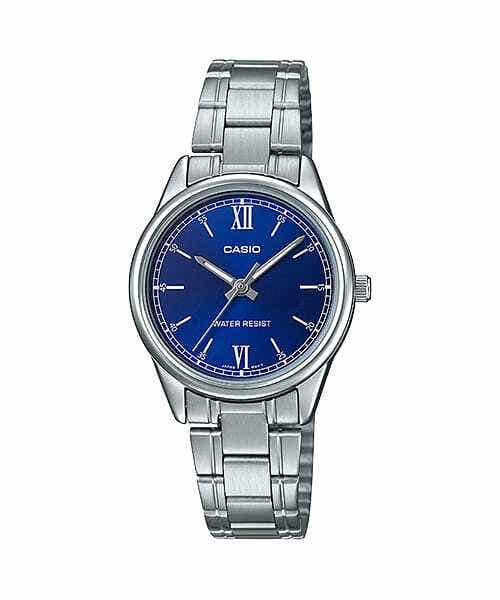 Casio LTP-V005D-2B2UDF Analog Casual Watch for Women, Stainless Steel Band - Silver Blue