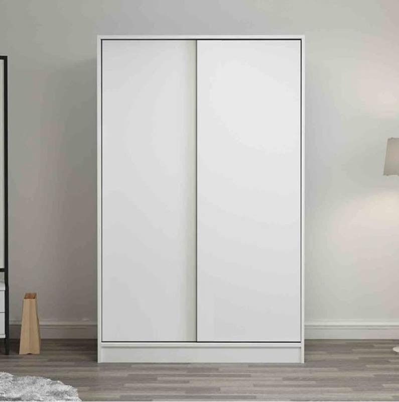 MDF Wood Wardrobe with Sliding Doors, 120x60x200 Cm - White