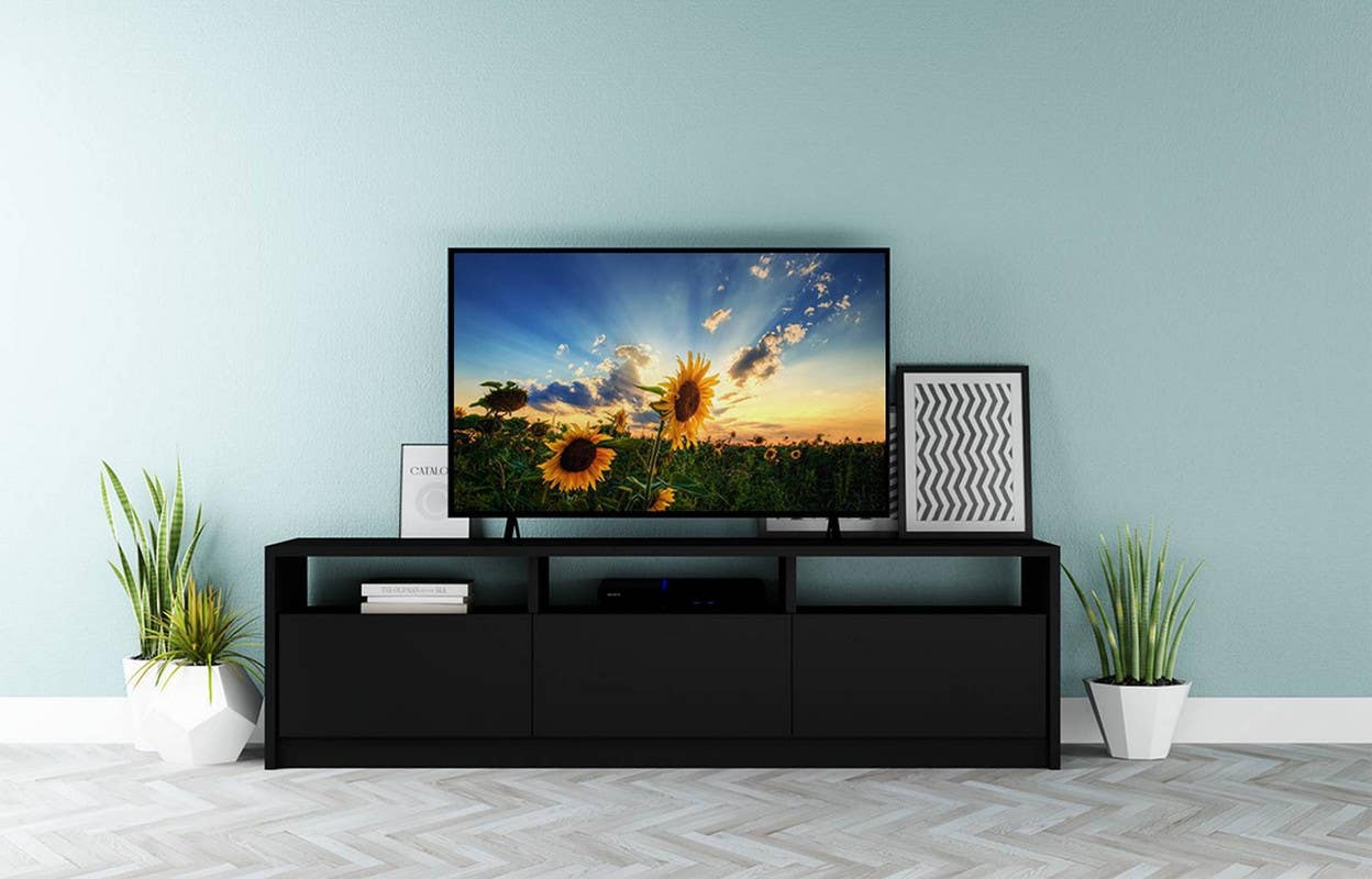 Wooden Tv Table, 160X45X30 Cm - Black