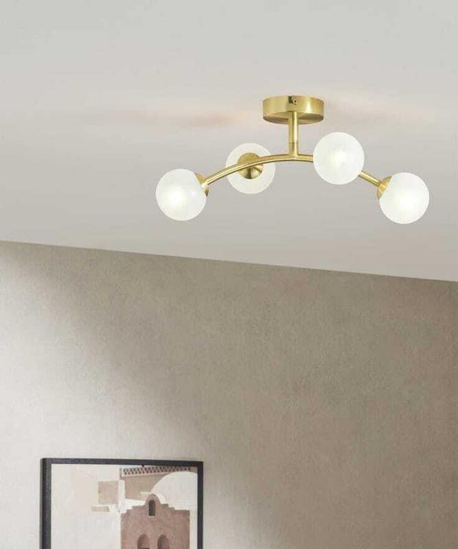 Ceiling Chandelier, 80×30 cm, 4 Lamps - Gold