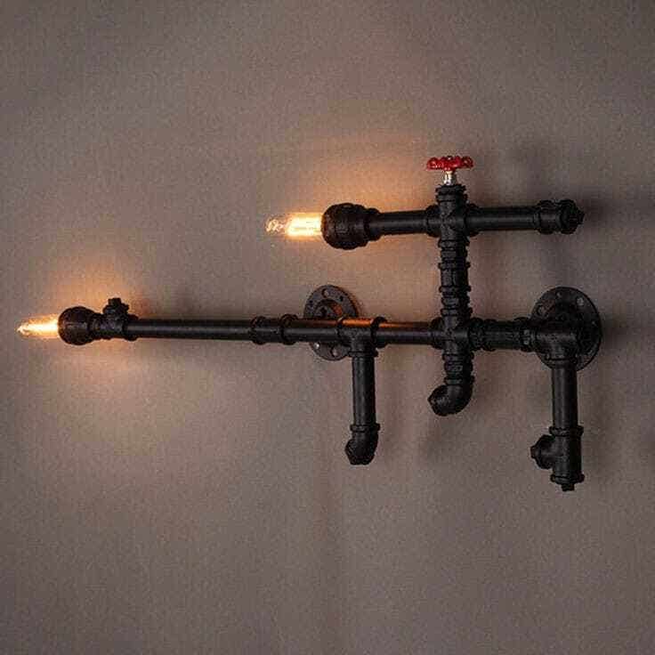 Wall Light Hanging, 40×70 cm, 2 Lamp - Black