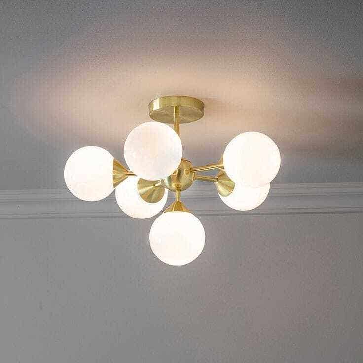 Ceiling Chandelier, 50×45 cm, 6 Lamps - Gold