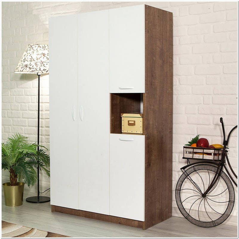 MDF Wood Wardrobe, 120x50x200 Cm - White