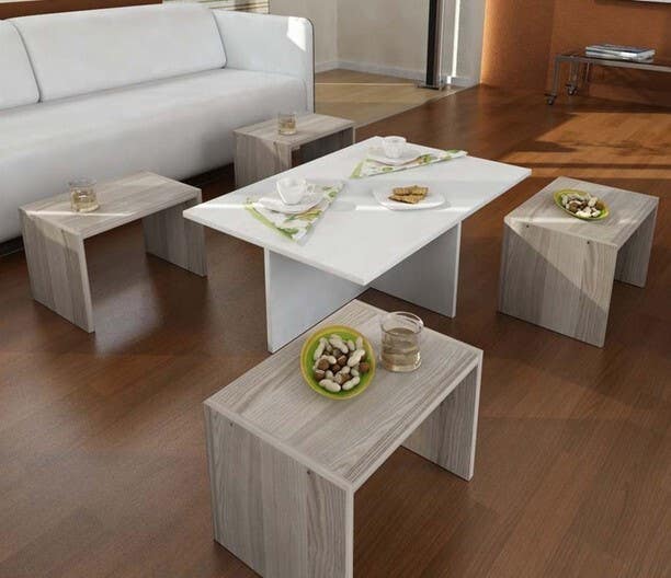 Coffee Table, 100×80×45 cm - White Beige