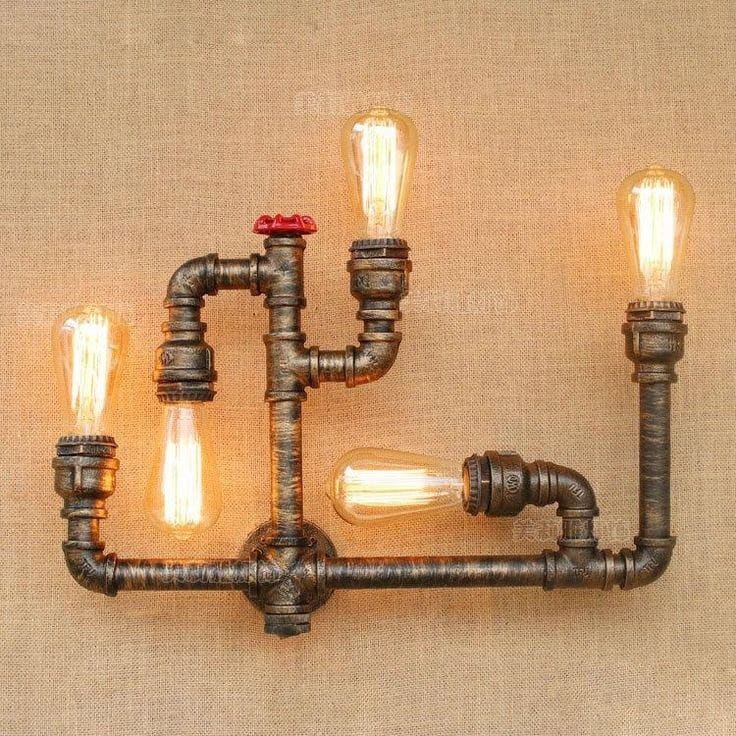 Wall Light Hanging, 30×40 cm, 5 Lamp - Bronze